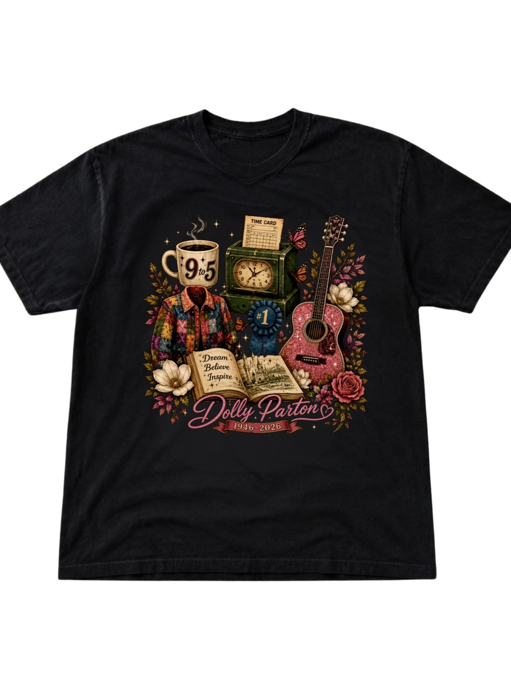 Gildan Dolly Parton Black Graphic Tribute Tee
